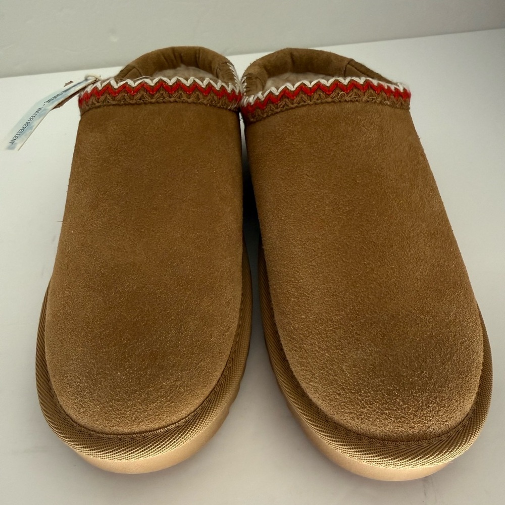 Cozy Keto Tan Genuine Suede Camel Slippers Slipper Clog Shoes for Women - Picture 2 of 9